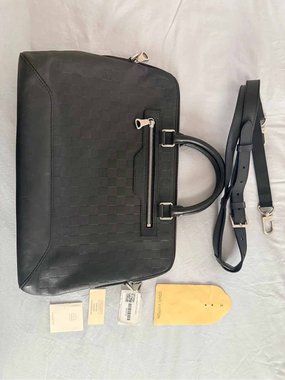 Louis Vuitton Black Damier Laptop Briefcase